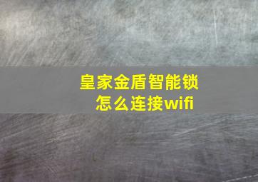 皇家金盾智能锁怎么连接wifi