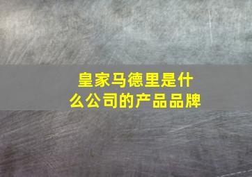 皇家马德里是什么公司的产品品牌