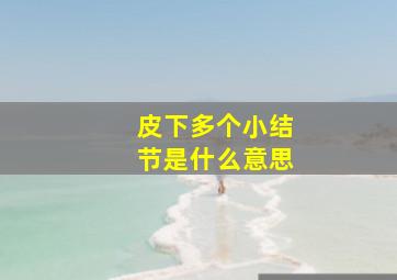 皮下多个小结节是什么意思