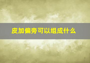 皮加偏旁可以组成什么