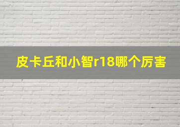 皮卡丘和小智r18哪个厉害