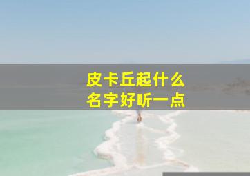 皮卡丘起什么名字好听一点