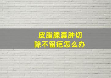 皮脂腺囊肿切除不留疤怎么办