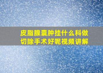 皮脂腺囊肿挂什么科做切除手术好呢视频讲解