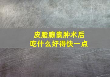 皮脂腺囊肿术后吃什么好得快一点