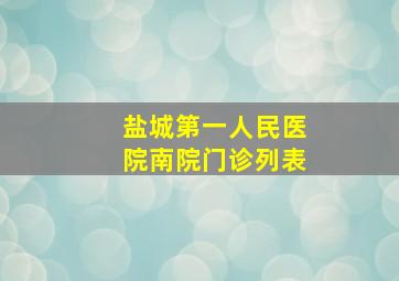 盐城第一人民医院南院门诊列表