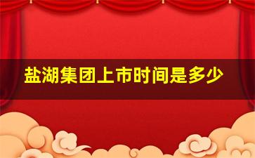 盐湖集团上市时间是多少