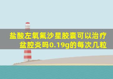 盐酸左氧氟沙星胶囊可以治疗盆腔炎吗0.19g的每次几粒