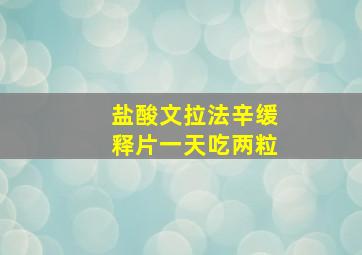 盐酸文拉法辛缓释片一天吃两粒