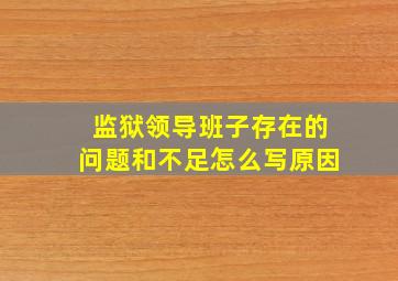 监狱领导班子存在的问题和不足怎么写原因