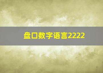 盘口数字语言2222