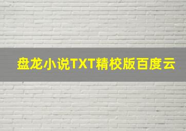 盘龙小说TXT精校版百度云