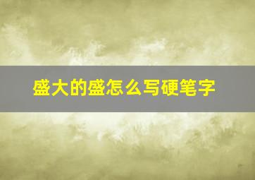 盛大的盛怎么写硬笔字