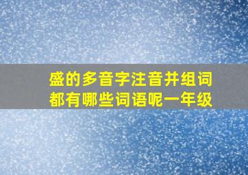 盛的多音字注音并组词都有哪些词语呢一年级