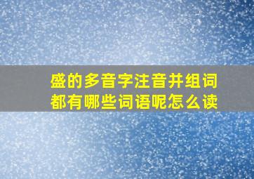 盛的多音字注音并组词都有哪些词语呢怎么读