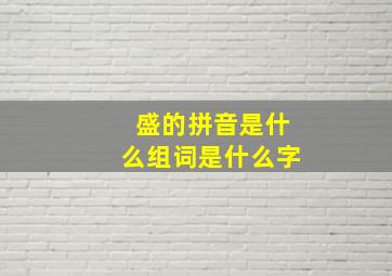 盛的拼音是什么组词是什么字