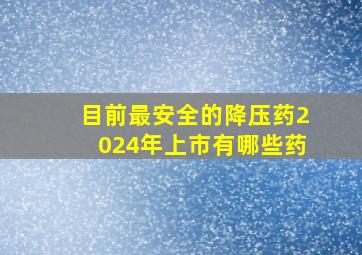 目前最安全的降压药2024年上市有哪些药