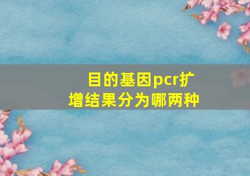 目的基因pcr扩增结果分为哪两种