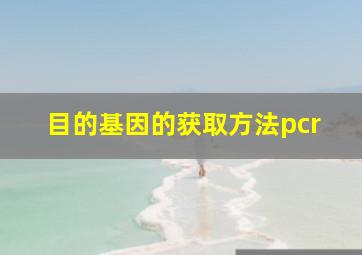 目的基因的获取方法pcr