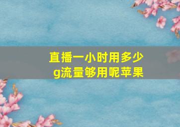 直播一小时用多少g流量够用呢苹果