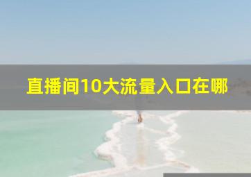 直播间10大流量入口在哪