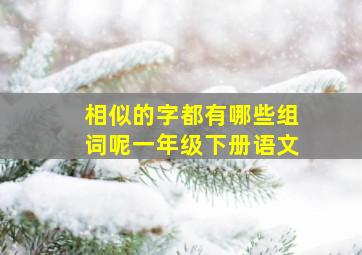 相似的字都有哪些组词呢一年级下册语文