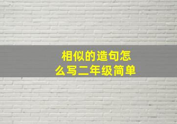 相似的造句怎么写二年级简单