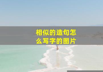 相似的造句怎么写字的图片