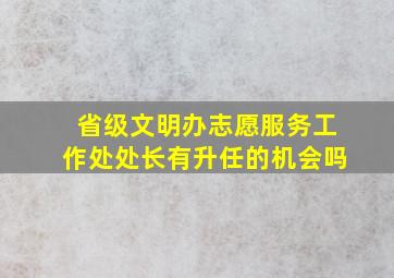 省级文明办志愿服务工作处处长有升任的机会吗