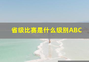 省级比赛是什么级别ABC