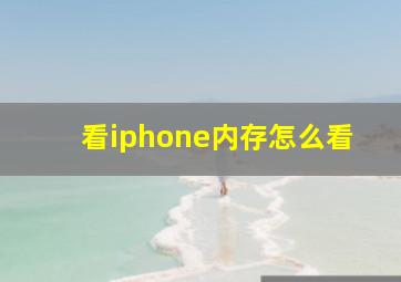 看iphone内存怎么看