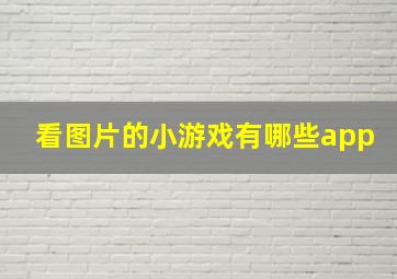 看图片的小游戏有哪些app