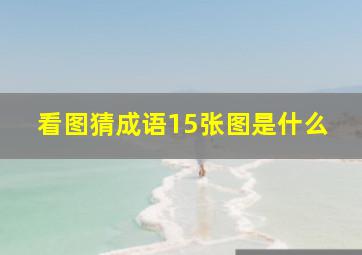 看图猜成语15张图是什么