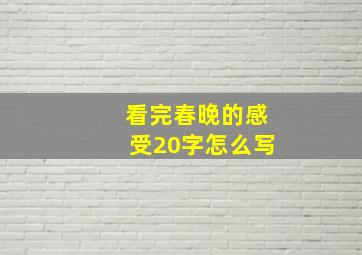 看完春晚的感受20字怎么写