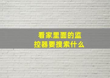 看家里面的监控器要搜索什么