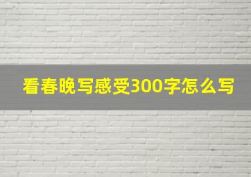 看春晚写感受300字怎么写