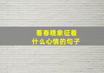 看春晚象征着什么心情的句子