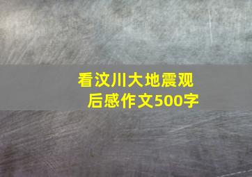 看汶川大地震观后感作文500字