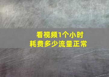 看视频1个小时耗费多少流量正常