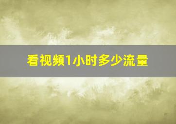 看视频1小时多少流量