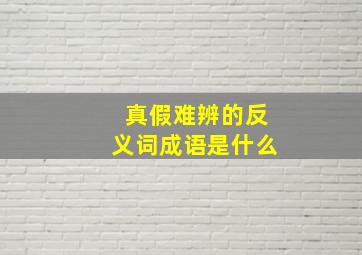 真假难辨的反义词成语是什么