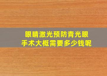 眼睛激光预防青光眼手术大概需要多少钱呢