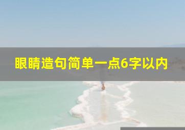 眼睛造句简单一点6字以内