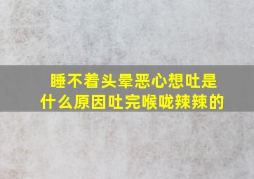 睡不着头晕恶心想吐是什么原因吐完喉咙辣辣的