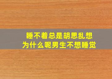 睡不着总是胡思乱想为什么呢男生不想睡觉