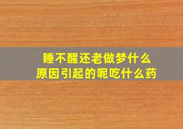 睡不醒还老做梦什么原因引起的呢吃什么药