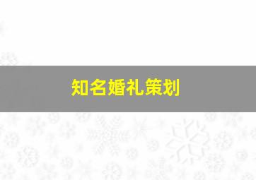 知名婚礼策划