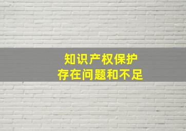 知识产权保护存在问题和不足