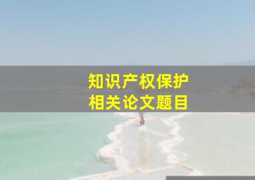 知识产权保护相关论文题目