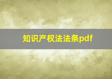 知识产权法法条pdf